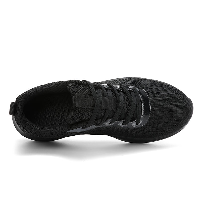 KaranMore's Louis black breathable mesh women's sneakers interior view