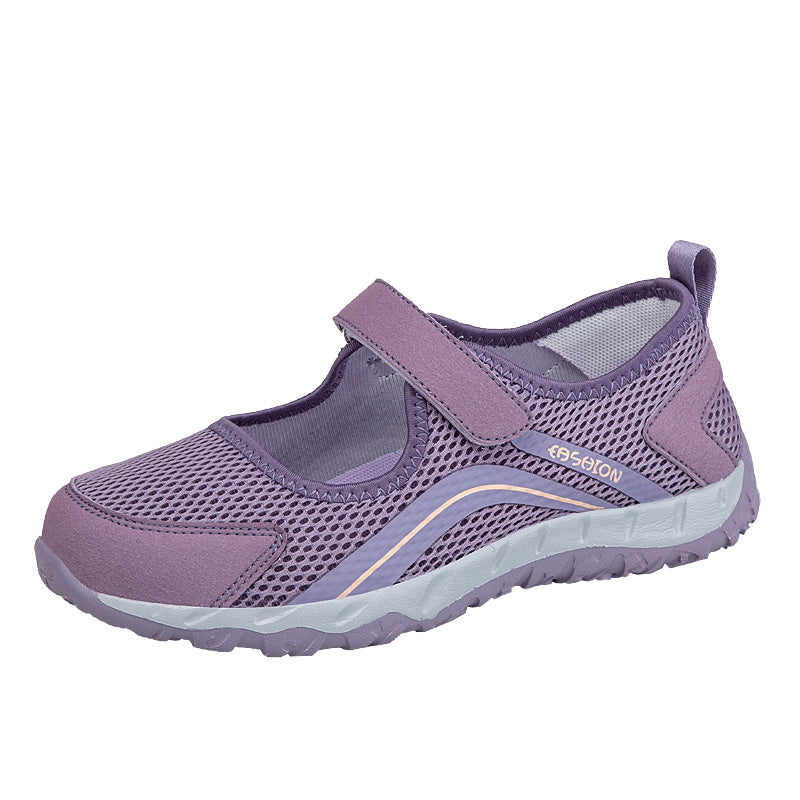 Karanmore's purple breathable mesh women's walking shoes