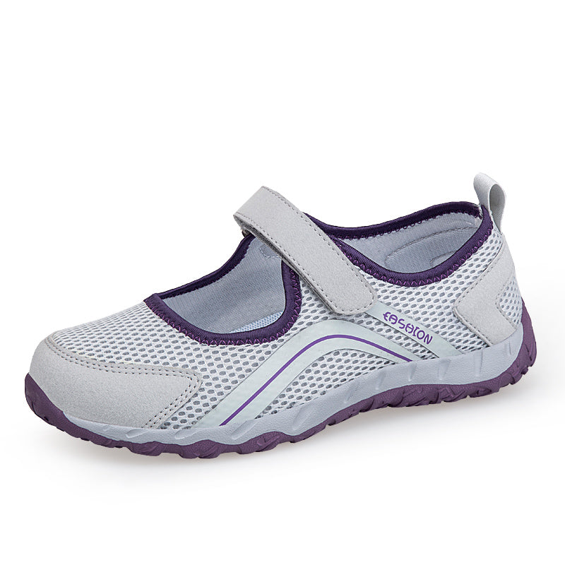 Karanmore's grey breathable mesh women's walking shoes